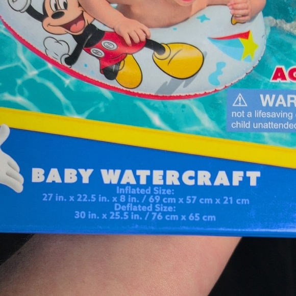 Disney Mickey Mouse Blue and White Inflatable Watercraft. New In Box. 6-18 Mths. - Picture 5 of 5